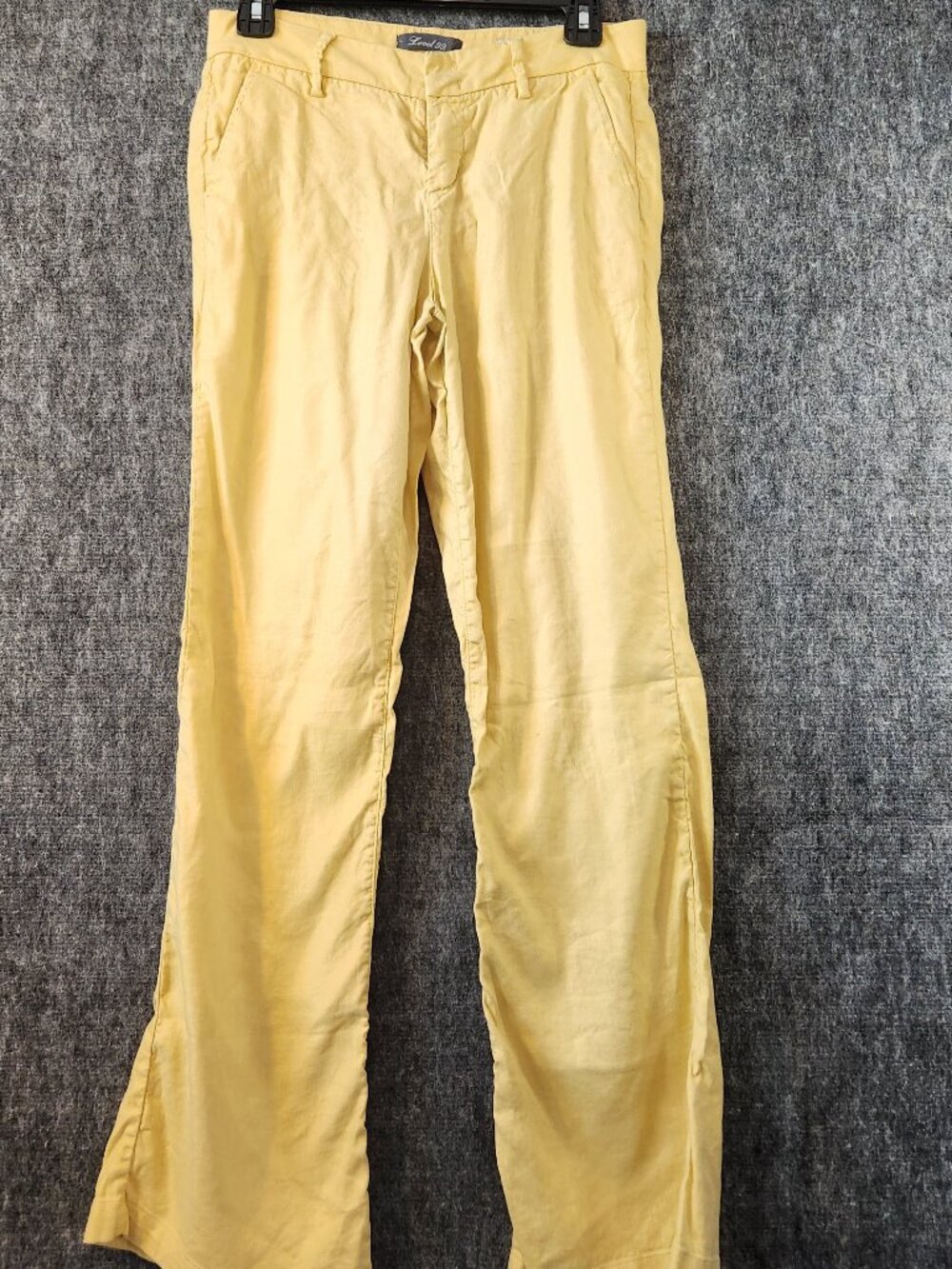 Level 99 Newport Yellow Wide Leg Trousers 26 Linen Lyocell Coastal Boho